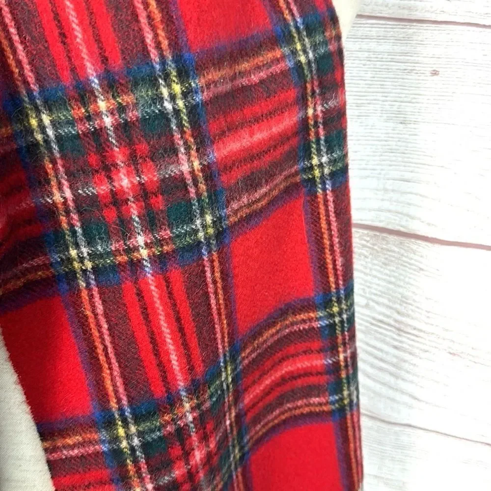 James Pringle Weavers Wool Scarf Red Tartan Men’s Women’s